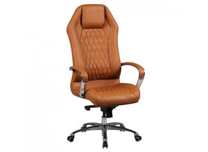 4250950232839 - Chefsessel Monterey Echtleder caramel Drehstuhl mit 3-Punkt-Multiblockwippmechanik