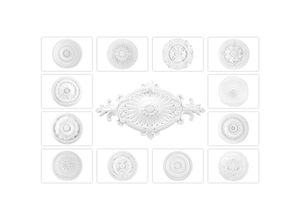 4251769680019 - Grand Decor - Stuckrosette aus pu R101 bis R124 - Deckenrosette Stuck Wanddeko Wohnzimmer R117 - ø 56 cm