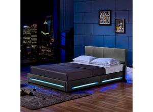 4058166246684 - LED Bett ASTEROID Dunkelgrau - 140 x 200 cm