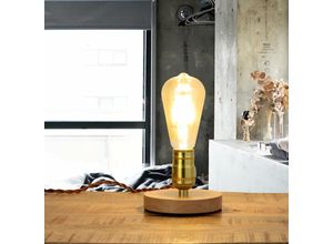 4251756328559 - Licht-erlebnisse - Tischlampe klein Industrial Design Ø12cm rund - Gold