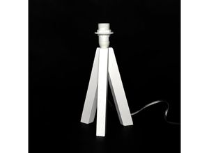 4251756303884 - Licht-erlebnisse - Tripod Gestell mit Kabelschalter H13cm für Tischlampe - Weiß