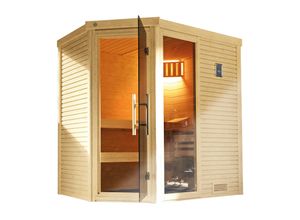 4004581518615 - weka Design-Sauna CUBILIS Gr 2 Sparset 75 kW OS inkl digitaler Steuerung Glastür und Fenster