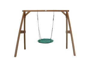 8717973938385 - Nestschaukel Summer mit Gestell für Kinder Outdoor Nest Schaukel 100 cm für den Garten Schaukelgestell in Braun   Nestschaukel in Grün - Braun - AXI