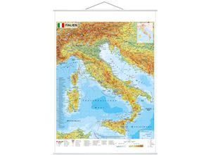 Image of Stiefel Wandkarte Italien physisch - Heinrich Stiefel, Karte (im Sinne von Landkarte)