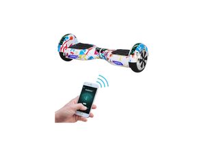 4056551034908 - W1 Hoverboard für Erwachsene und Kinder 65 Zoll Self-Balance Bluetooth App 700 Watt LEDs (Weiß Bunt)