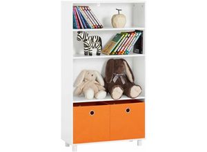 4251388625521 - SoBuy KMB68-W Bücherregal Kinder Spielzeugregal Kinderregal mit 2 Boxen Aufbewahrungsregal für Kinder Kinderzimmer Möbel weiß BHT ca 60x110x25cm