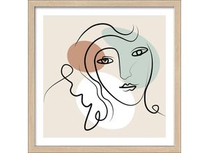 4019449485466 - PRO ART Gerahmtes Bild LINE-ART-FACES (BHT 3250x3250x180 cm) BHT 3250x3250x180 cm bunt