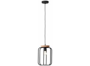 4004353395338 - Lampe Tosh Pendelleuchte 25cm antik holz schwarz korund 1x A60 E27 40W Holz aus nachhaltiger Waldwirtschaft (fsc) - braun - Brilliant