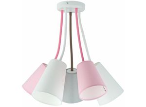 4255596631558 - Licht-erlebnisse - Deckenlampe Kinderzimmer Rosa Grau Weiß flexibel verstellbar 5-flammig E27 Deckenleuchte - Weiß Grau Rosa