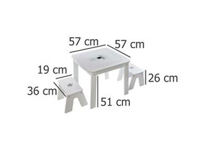 3560239688501 - Atmosphera - Tisch mit Stauraum für Kinderzimmer Set für Kinder mit MDF-Hocker