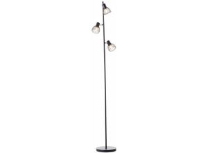 4004353390951 - Lampe Blacky Standleuchte 3flg schwarz matt 3x D45 E14 25W Mit Fußschalter - schwarz - Brilliant