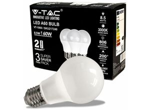 3800157680264 - Vtac - v-tac LED-Glühbirne E27 85W A60 3000K (Box 3 Stück)