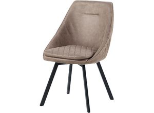 4250931574989 - Trisens - Essstuhl Esszimmerstuhl Designstühle pu Lederbezug in Antik Optik Küchenstuhl Taupe 1 St