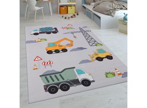 4061981235856 - Paco Home Teppich Kinderzimmer Kinderteppich Spielteppich Rutschfest Grau Creme 160x220 cm