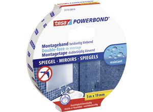 4042448843524 - Doppelseitiges Klebeband tesa Powerbond® 5 m x 19 mm für Spiegel im Innenbereich bis 700 x 700 mm