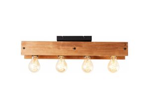 4004353394447 - Lampe Calandra Deckenleuchte 4flg schwarz holzfarbend 4x A60 E27 42W Holz aus nachhaltiger Waldwirtschaft (fsc) - braun - Brilliant