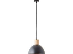 4004353408632 - Daintree Pendelleuchte 34cm schwarz natur Metall Holz 1x A60 E27 60 w Geeignet für Normallampe (nicht enthalten) - Brilliant