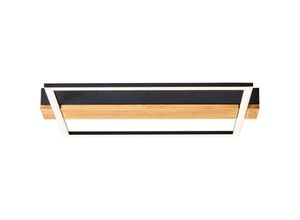 4004353409615 - Loneos led Deckenleuchte 45x40cm holz hell schwarz Holz Metall Kunststoff 1x led integriert 24 w  (Lichtstrom 3000lm Lichtfarbe 3000K) - braun