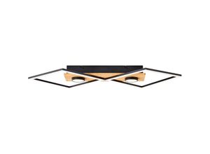 4004353409707 - Woodbridge led Deckenleuchte 70x35cm holz schwarz Holz Metall Kunststoff 1x led integriert 32 w  (Lichtstrom 3100lm Lichtfarbe 3000K) - braun