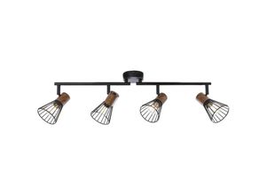 4004353326547 - BRILLIANT Lampe Manama Spotrohr 4flg holz dunkel schwarz matt 4x D45 E14 18W geeignet für Tropfenlampen (nicht enthalten) Köpfe schwenkbar   Arme schwenkbar