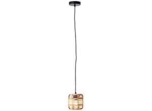 4004353382475 - Lampe Crosstown Pendelleuchte 16cm holz hell schwarz Bambus Metall 1x A60 E27 40WNormallampen (nicht enthalten) - braun - Brilliant