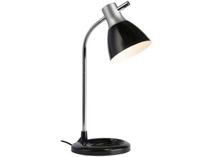 4004353121616 - Lampe Jan Tischleuchte silber schwarz 1x A60 E27 40W geeignet für Normallampen (nicht enthalten) Mit Druckschalter am Kopf - schwarz - Brilliant