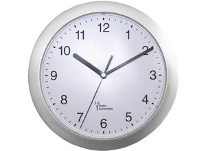 4019186567876 - EUROTIME 56787 Funk Wanduhr 25 cm x 38 cm Silber