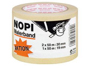 4042448806406 - 36 x Maler-Krepp Promo-Set 2x50mx30mm + 1x50mx19mm beige