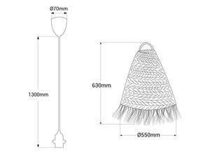 8435427150786 - Barcelona Led - Naturfaser-Pendelleuchte 
am xl Farbe Schwarz - Schwarz