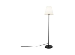 8718881108174 - Qazqa - Außen Stehlampe schwarz mit weißem Schirm 35 cm IP65 - Virginia - Schwarz