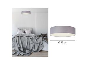 8711387098710 - Smartwares - Runde Deckenleuchte Stoff grau Abdeckung satiniert ø 40 cm ceiling dream