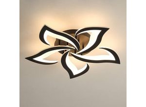 Image of Goeco - Moderne LED-Deckenleuchte, 60W 6000LM Kreative Formblume Acryl Deckenleuchte, 5 Köpfe Blütenblätter Schwarz Led Kronleuchter für Wohnzimmer,