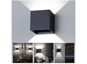 0726504032865 - Led Wandleuchte Wandleuchten IP65 Wohnzimmer Flurlampe Treppen Wandlampe Außen Deko 7W Schwarz Kaltweiß - Schwarz - Vingo