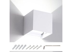 0726504032926 - Wolketon - led Wandleuchte Wandleuchten IP65 Wohnzimmer Flurlampe Treppen Wandlampe Außen Deko 12W Weiß Kaltweiß - Weiß