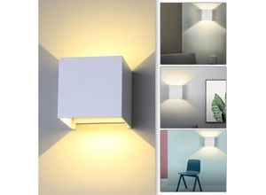 0726504032933 - Wolketon - led Wandleuchte Wandleuchten IP65 Wohnzimmer Flurlampe Treppen Wandlampe Außen Deko 12W Weiß Warmweiß - Weiß