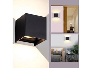 0726504032896 - Wolketon - led Wandleuchte Wandleuchten IP65 Wohnzimmer Flurlampe Treppen Wandlampe Außen Deko 12W Schwarz Warmweiß - Schwarz