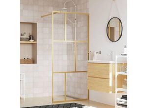 Image of Duschwand für Begehbare Dusche，Duschtrennwand mit ESG Klarglas Golden 90x195cm vidaXL