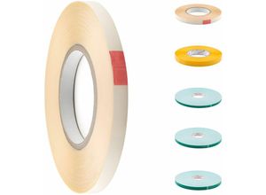 4255703116718 - 50m Klebeband doppelseitig transparent & weiß Schaumklebeband extra stark Klebebänder Montageband Filmklebeband 12 mm Breite - Transparent - Hexim