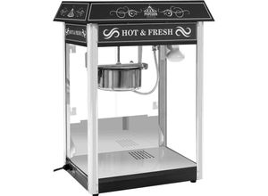 4250928643087 - Royal Catering - Popcornmaschine Retro Popcornmaker Popcornautomat 1600W 5kg h Dach Schwarz - Schwarz