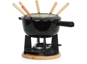 4067673004632 - Mahlzeit - 13-teiliges Gusseisen Fondue Set für 6 Personen 2 l emailliert mit Brenner und Gabeln