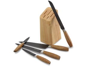 4260238064274 - Messer-Set Classic Kochmesser-Sets schwarz (schwarz natur) Küchenmesser-Sets aus hochwertigem Stahl Messerblock Pakkaholz Black-Edition