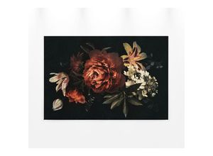 4059432206708 - Leinwandbild AS CRÉATION drama queen Bilder Gr B H 90 cm x 60 cm Blumen Querformat 1 St rot (rot schwarz beige) Leinwandbilder Keilrahmen Bild Floral Blumen