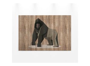 4059432206111 - Leinwandbild AS CRÉATION born to be wild 3 Bilder Gr B H 90 cm x 60 cm Tiere Querformat 1 St braun (braun grau) Leinwandbilder Keilrahmen Bild Holzoptik Gorilla Tiere