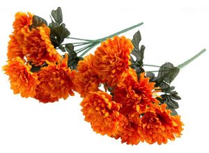 4027234845289 - Kunstblume BOTANIC-HAUS Chrysanthemenstrauß Kunstpflanzen Gr Ø H 15 cm x 25 cm 2 St orange Kunst-Blumen