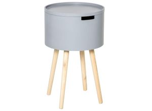 Image of Beistelltisch rund mit skandinavischem Design Couchtisch Nachttisch mit Tablett für Büro Wohnzimmer