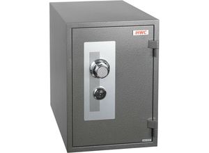 4057651603186 - - Tresor 399 feuerfest (60min) Safe Geldschrank Doppelbolzenverriegelung 44kg Metall 52x36x39cm 20L grau - grey