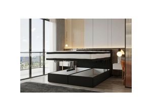 5904347102777 - Bond Boxspringbett 140 x 200 mit Bettkasten Schwarz - Trada 5904347102777 - Bond Boxspringbett 140 x 200 mit Bettkasten Schwarz - Trada