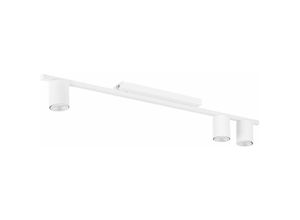 4255596630209 - Licht-erlebnisse - Deckenleuchte Weiß Metall 80 cm lang schmal 4x GU10 Deckenlampe Wohnzimmer Küche - Weiß