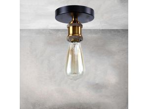 Image of Deckleuchte Vorrichtung, Retro Deckenlampe Edison E27 Lampenfassung, Lampensockel Halter für Wohnzimmer Schlafzimmer (Bronze)