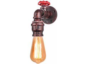 Image of Wottes - E27 Wandleuchte Industrielle Retro Wandlampen Kreative Wandleuchte in Wasserrohrform - Roter Rost